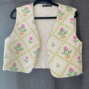 Zara embroidered vest